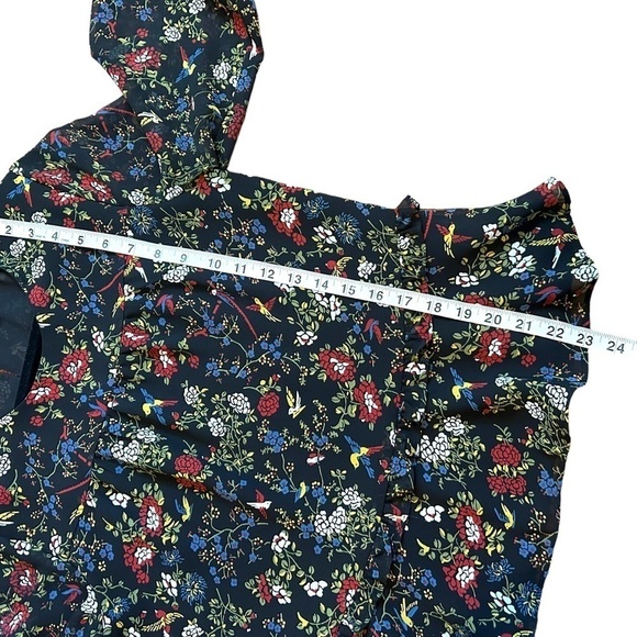 MADEWELL Sheer-Sleeve Ruffle Peplum Top in Finch Floral - Picture 13 of 13